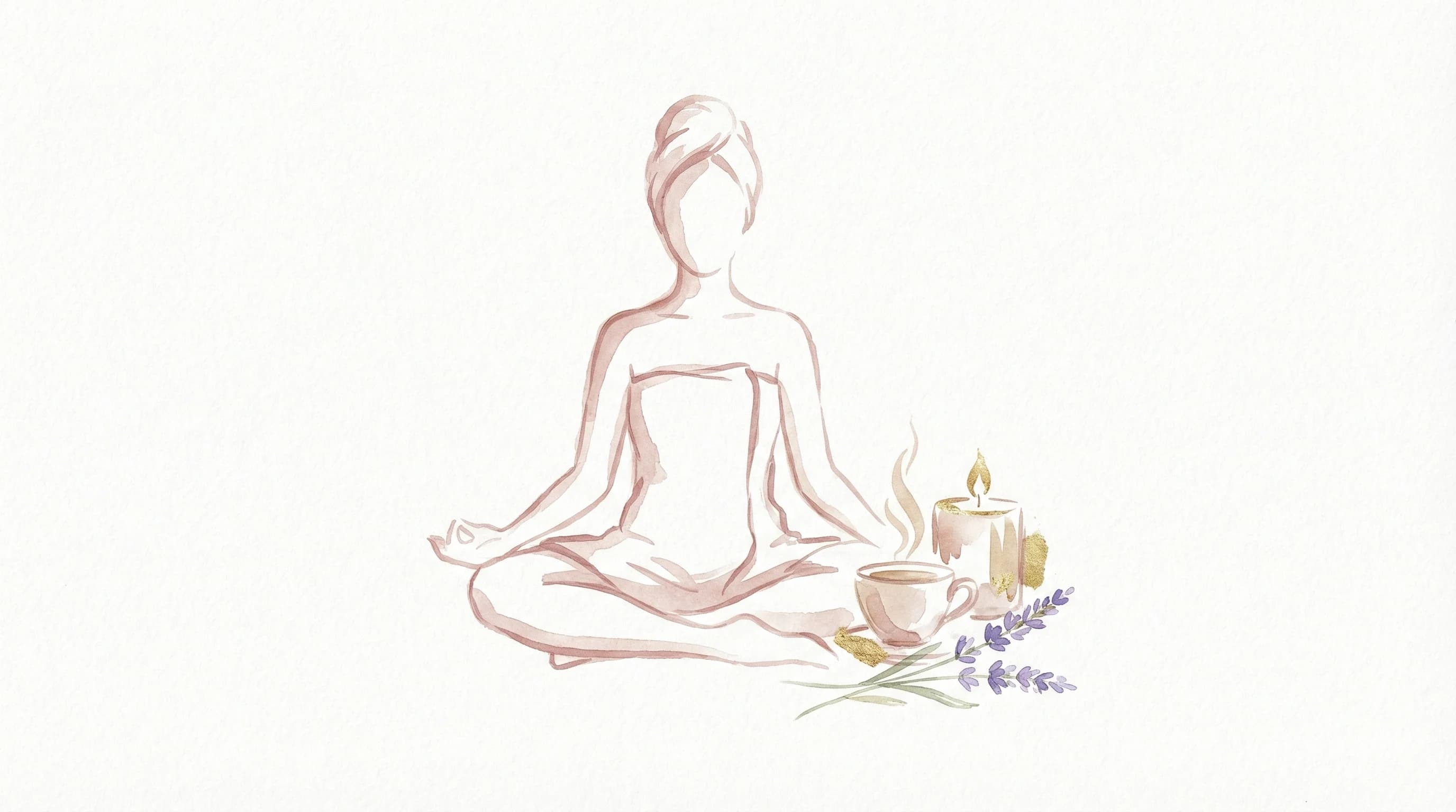 性欲との付き合い方セルフケア - リラックスする女性の水彩イラスト