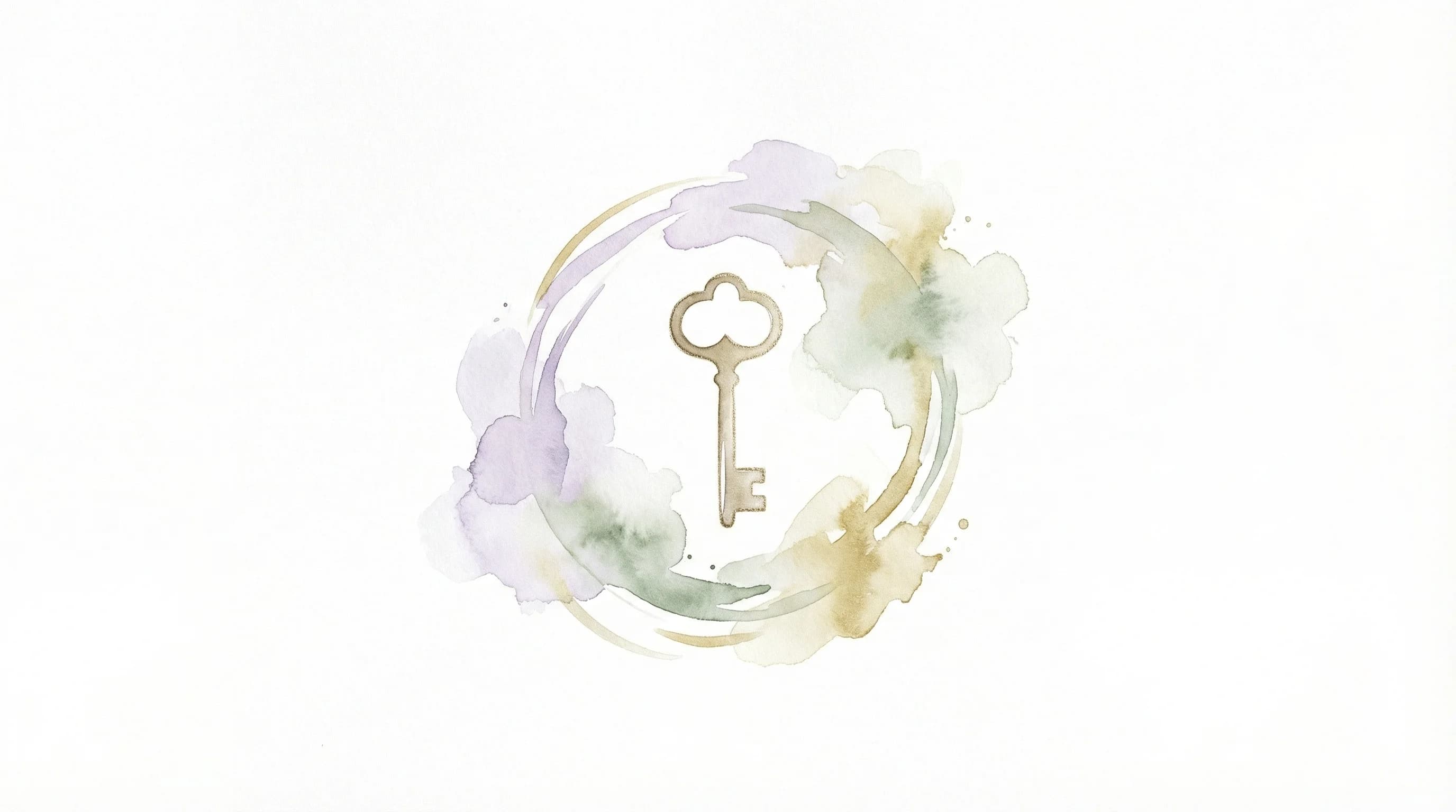 安全な女性用風俗の見分け方 — 鍵と盾をモチーフにした安心感のある水彩イラスト