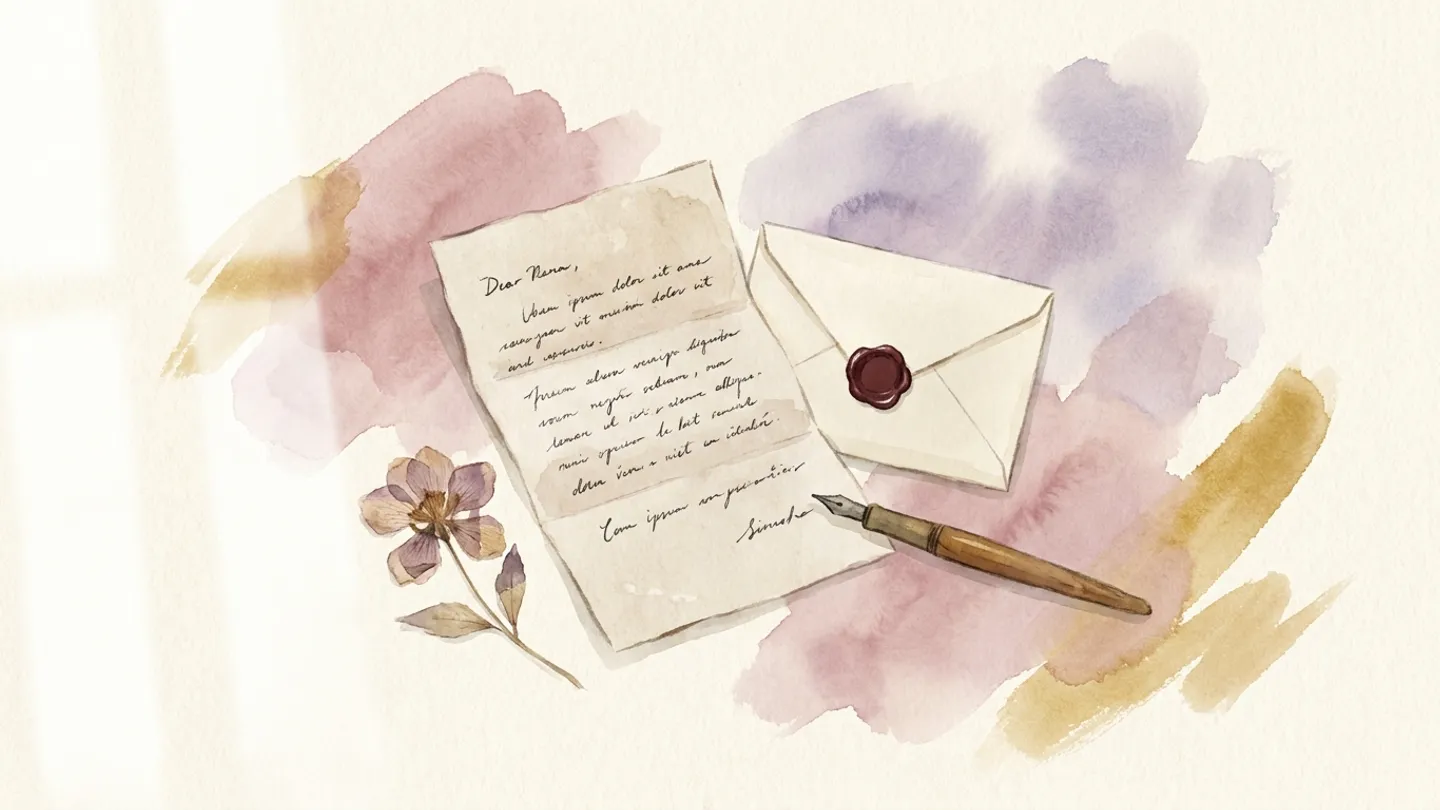 手紙・封筒の水彩イラスト — あなたへのエモーショナルな手紙